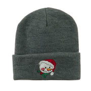 Smile Snowman Embroidered Beanie