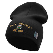 Licensed Navy Seabee Retired Embroidered Short Beanie Made in USA