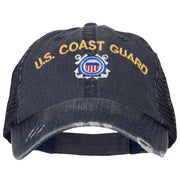 US Coast Guard Embroidered Low Profile Cotton Mesh Cap