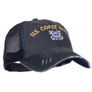 US Coast Guard Embroidered Low Profile Cotton Mesh Cap