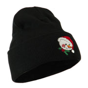 Smile Snowman Embroidered Beanie