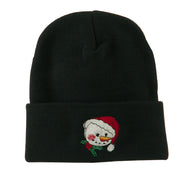 Smile Snowman Embroidered Beanie