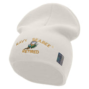 Licensed Navy Seabee Retired Embroidered Short Beanie Made in USA