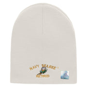 Licensed Navy Seabee Retired Embroidered Short Beanie Made in USA