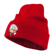 Smile Snowman Embroidered Beanie