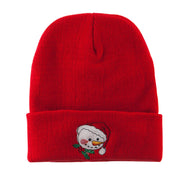 Smile Snowman Embroidered Beanie