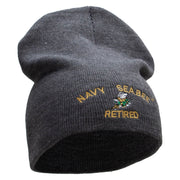 Licensed Navy Seabee Retired Embroidered Short Beanie Made in USA