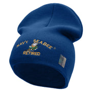 Licensed Navy Seabee Retired Embroidered Short Beanie Made in USA