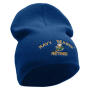 Licensed Navy Seabee Retired Embroidered Short Beanie Made in USA