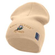 Licensed Navy Seabee Retired Embroidered Short Beanie Made in USA