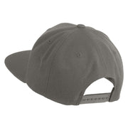 Smile Face Circular Patched 5 Panel Flat Bill Twill Snapback Solid Cap - Dark-Grey OSFM