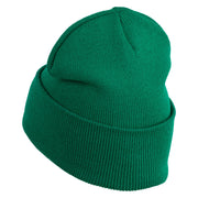 Roots Embroidered 12 Inch Solid Long Beanie Made in USA - Kelly-Green OSFM
