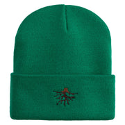 Roots Embroidered 12 Inch Solid Long Beanie Made in USA - Kelly-Green OSFM