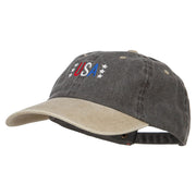 USA Stars Embroidered Two Tone Washed Cap