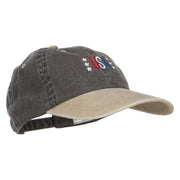 USA Stars Embroidered Two Tone Washed Cap