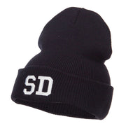 SD South Dakota Embroidered Long Beanie