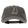 Sailing Outline Embroidered Washed Cotton Cap