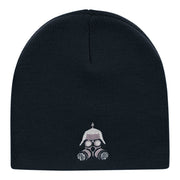 Steampunk Metal Head Embroidered Short Knitted Beanie