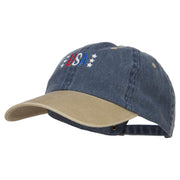 USA Stars Embroidered Two Tone Washed Cap