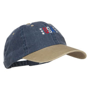 USA Stars Embroidered Two Tone Washed Cap