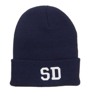 SD South Dakota Embroidered Long Beanie