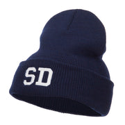 SD South Dakota Embroidered Long Beanie