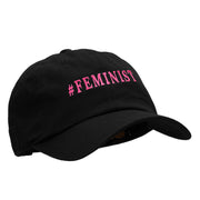 Feminist Embroidered Unstructured Washed Cap