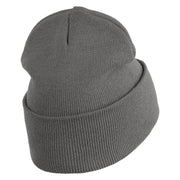 Roots Embroidered 12 Inch Solid Long Beanie Made in USA - Light-Grey OSFM
