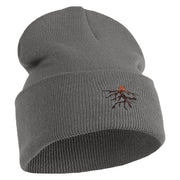 Roots Embroidered 12 Inch Solid Long Beanie Made in USA - Light-Grey OSFM