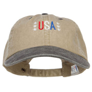 USA Stars Embroidered Two Tone Washed Cap