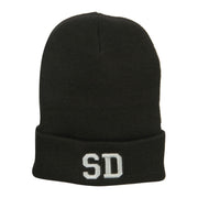 SD South Dakota Embroidered Long Beanie