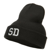 SD South Dakota Embroidered Long Beanie