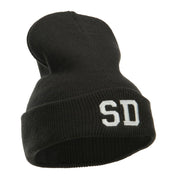 SD South Dakota Embroidered Long Beanie