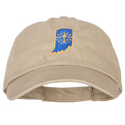 Indiana State Flag Map Embroidered Low Profile Cotton Cap