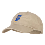 Indiana State Flag Map Embroidered Low Profile Cotton Cap