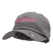 Feminist Embroidered Unstructured Washed Cap