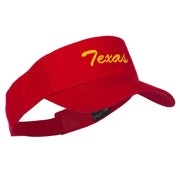 Texas State Embroidered Cotton Twill Sun Visor