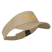 Texas State Embroidered Cotton Twill Sun Visor