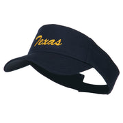 Texas State Embroidered Cotton Twill Sun Visor