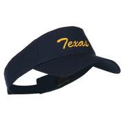 Texas State Embroidered Cotton Twill Sun Visor