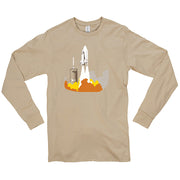 Space Shuttle Launch Graphic Design Unisex Ring Spun Cotton Premium Long Sleeve T-shirt