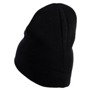 Highland Thistle Embroidered 8 Inch Knitted Short Beanie - Black OSFM