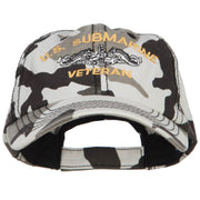 US Submarine Veteran Military Embroidered Enzyme Camo Cap