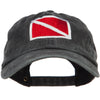 Scuba Dive Flag Embroidered Washed Dyed Cotton Cap