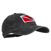 Scuba Dive Flag Embroidered Washed Dyed Cotton Cap