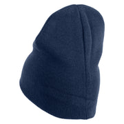 Highland Thistle Embroidered 8 Inch Knitted Short Beanie - Navy OSFM