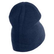 Highland Thistle Embroidered 8 Inch Knitted Short Beanie - Navy OSFM