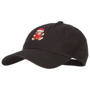 Santa Teddy Bear Embroidered Unstructured Washed Cap