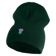 Highland Thistle Embroidered 8 Inch Knitted Short Beanie - Dark-Green OSFM