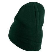 Highland Thistle Embroidered 8 Inch Knitted Short Beanie - Dark-Green OSFM